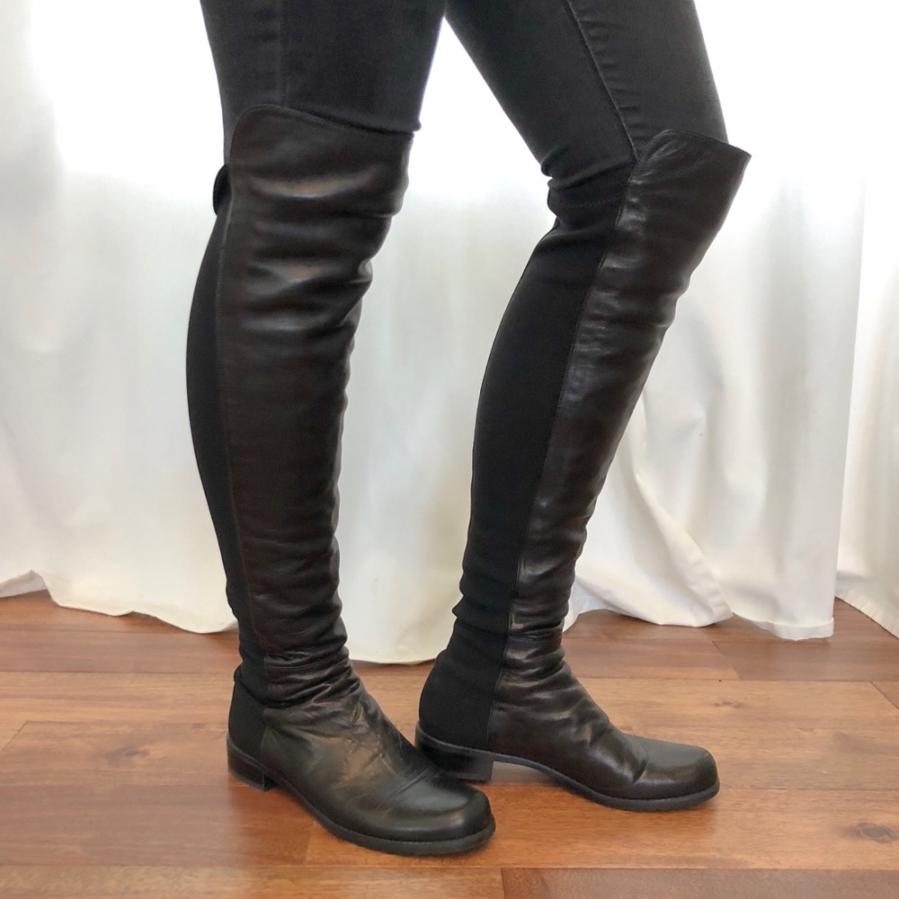 Stuart Weitzman 5050 Tall Black Leather Boots 9
